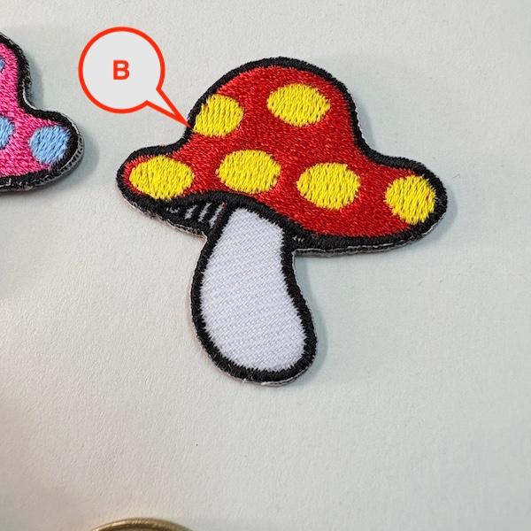 アイロン de ワッペン☆アップリケ！きのこ 紅天狗茸 刺繍 ワッペンデコ リメイク 手作り ハンドメイド | 3枚目