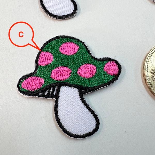 アイロン de ワッペン☆アップリケ！きのこ 紅天狗茸 刺繍 ワッペンデコ リメイク 手作り ハンドメイド | 4枚目