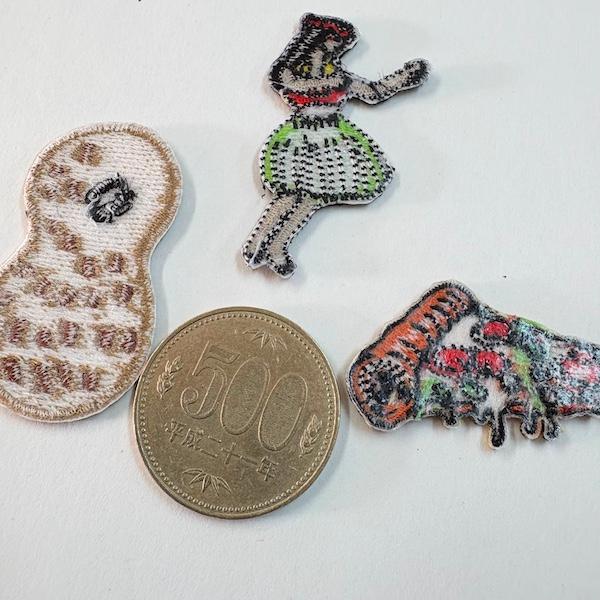 アイロン de ワッペン☆アップリケ フラダンス 落花生 ピザ 刺繍 ワッペンデコ リメイク 手作り ハンドメイド | 5枚目